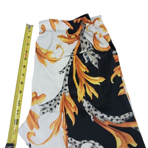Versace Barocco Acanthus Print Men's Swim Trunks Size 6 Large BLACK GOLD $900 - Picture 15 of 16